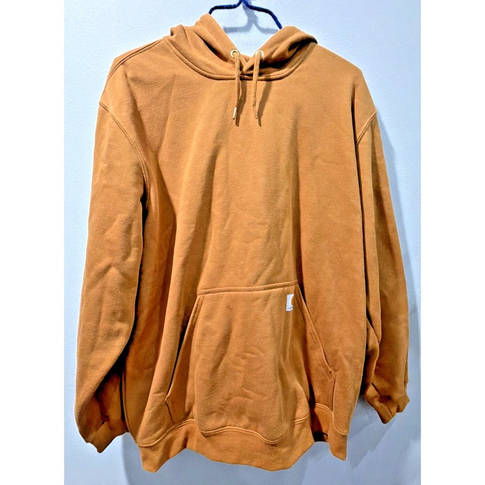 NWT Carhartt Mens XL Loose Fit Midweight Logo Sleeve Hoodie Brown 107060